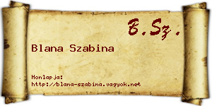 Blana Szabina névjegykártya