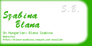 szabina blana business card